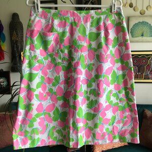 Vintage 70's KEY WEST FASHIONS Pink Blue Green Floral Preppy Skirt 31" Waist